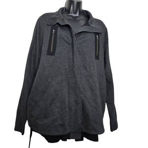 CAbi Jacket Love Carol Collection Size Medium Modern Mesh Grey Black Style 3184